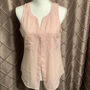 Sanctuary pink white checkered sleeveless medium